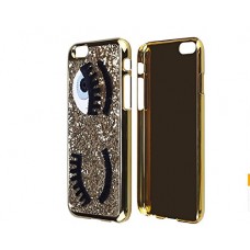 iPhone 6 6s 4.7 - Bling Bling Eyelash Hard Protective Phone Cover Case - Gold